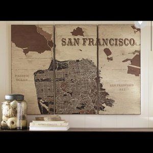 Pottery Barn San Francisco wood wall art